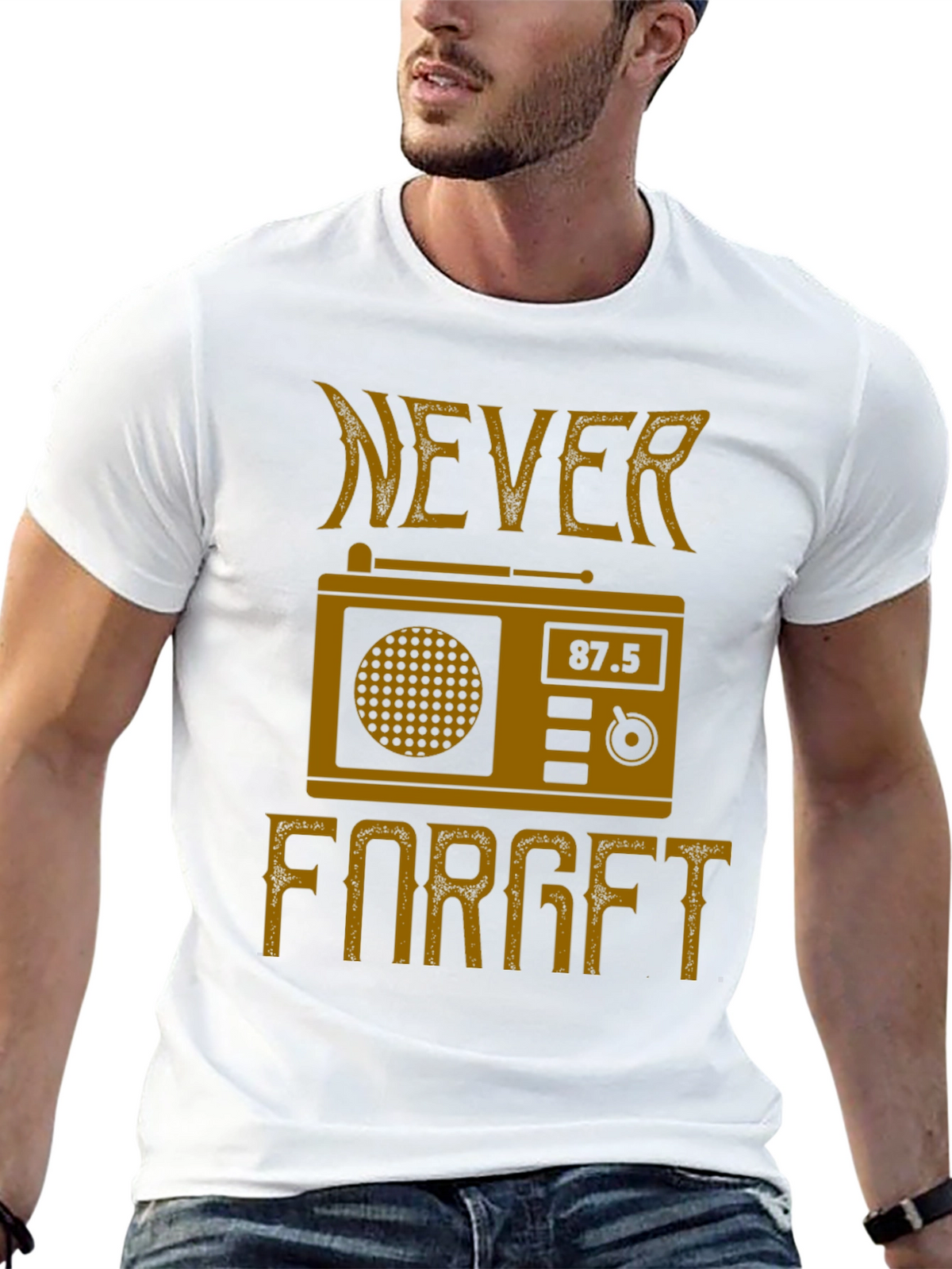 Retro Radio Never Forget Graphic T-Shirt
