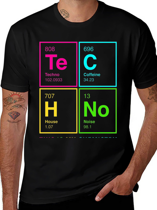 Periodic Table Techno Caffeine House Noise T-Shirt