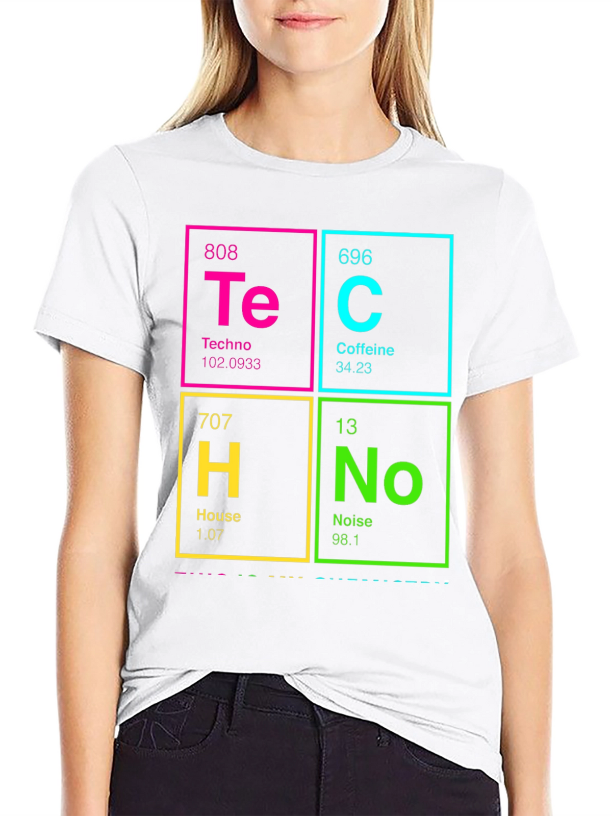 Periodic Table Techno Caffeine House Noise T-Shirt