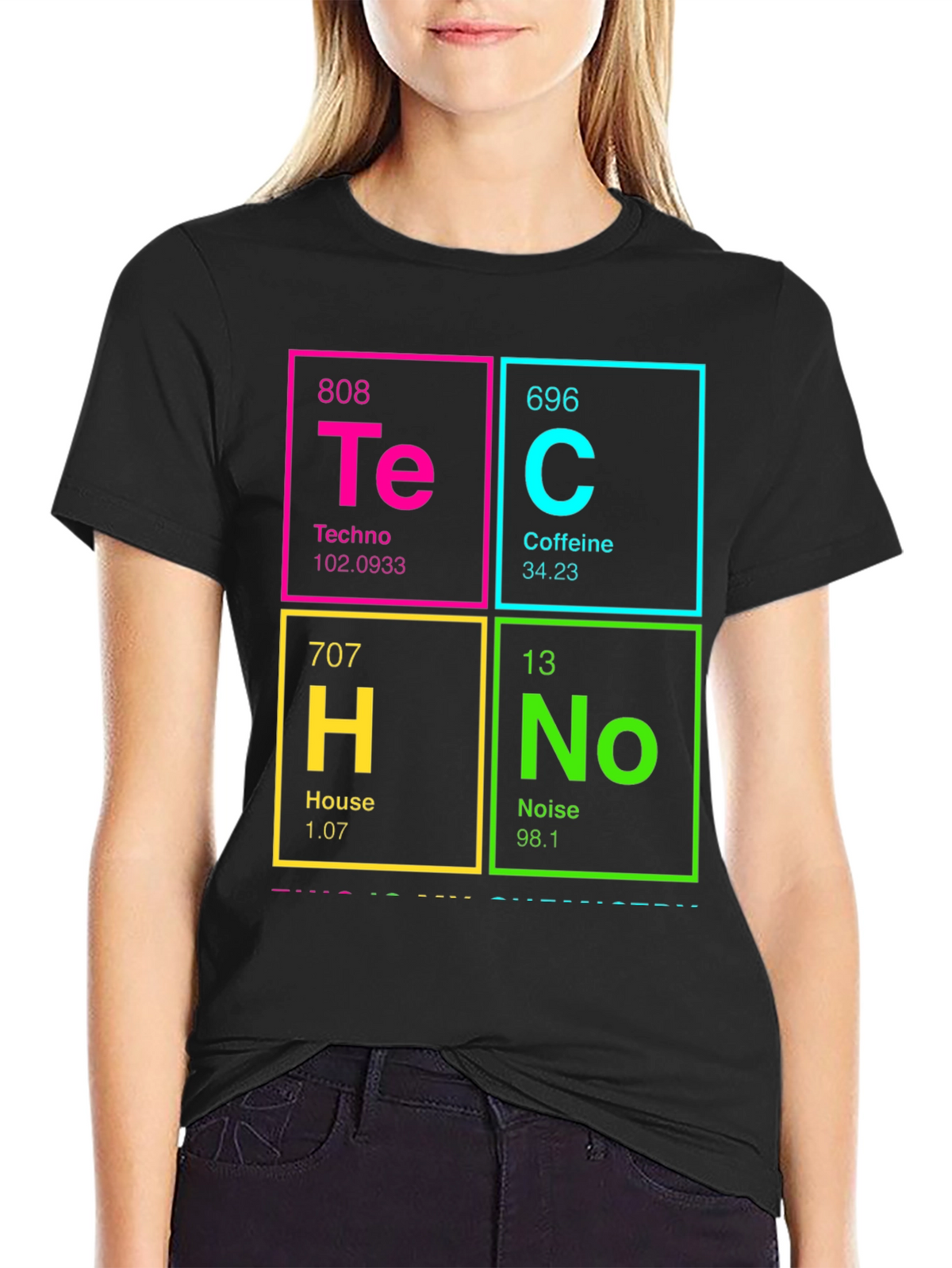 Periodic Table Techno Caffeine House Noise T-Shirt
