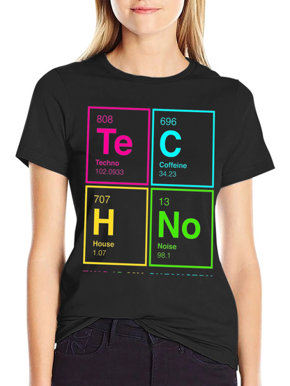Periodic Table Techno Caffeine House Noise T-Shirt