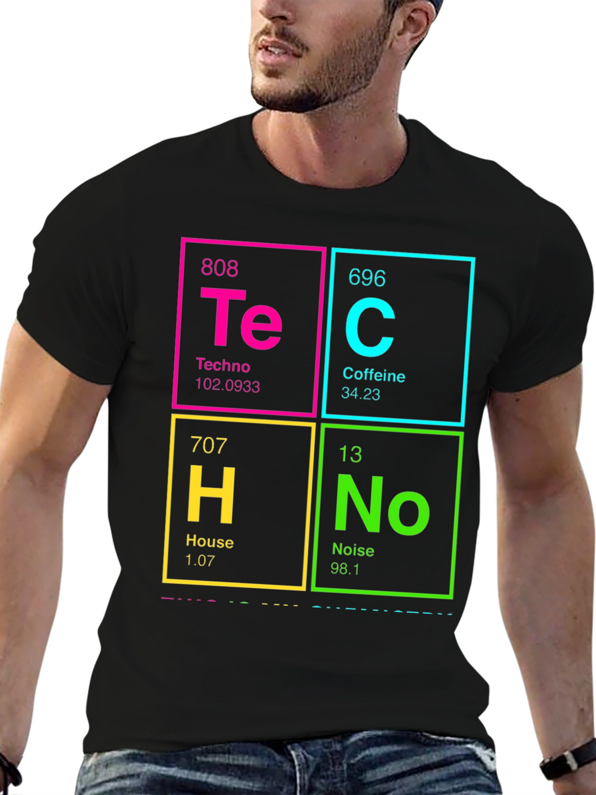 Periodic Table Techno Caffeine House Noise T-Shirt