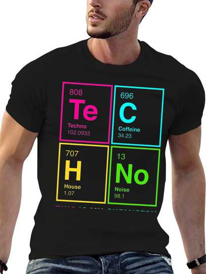 Periodic Table Techno Caffeine House Noise T-Shirt