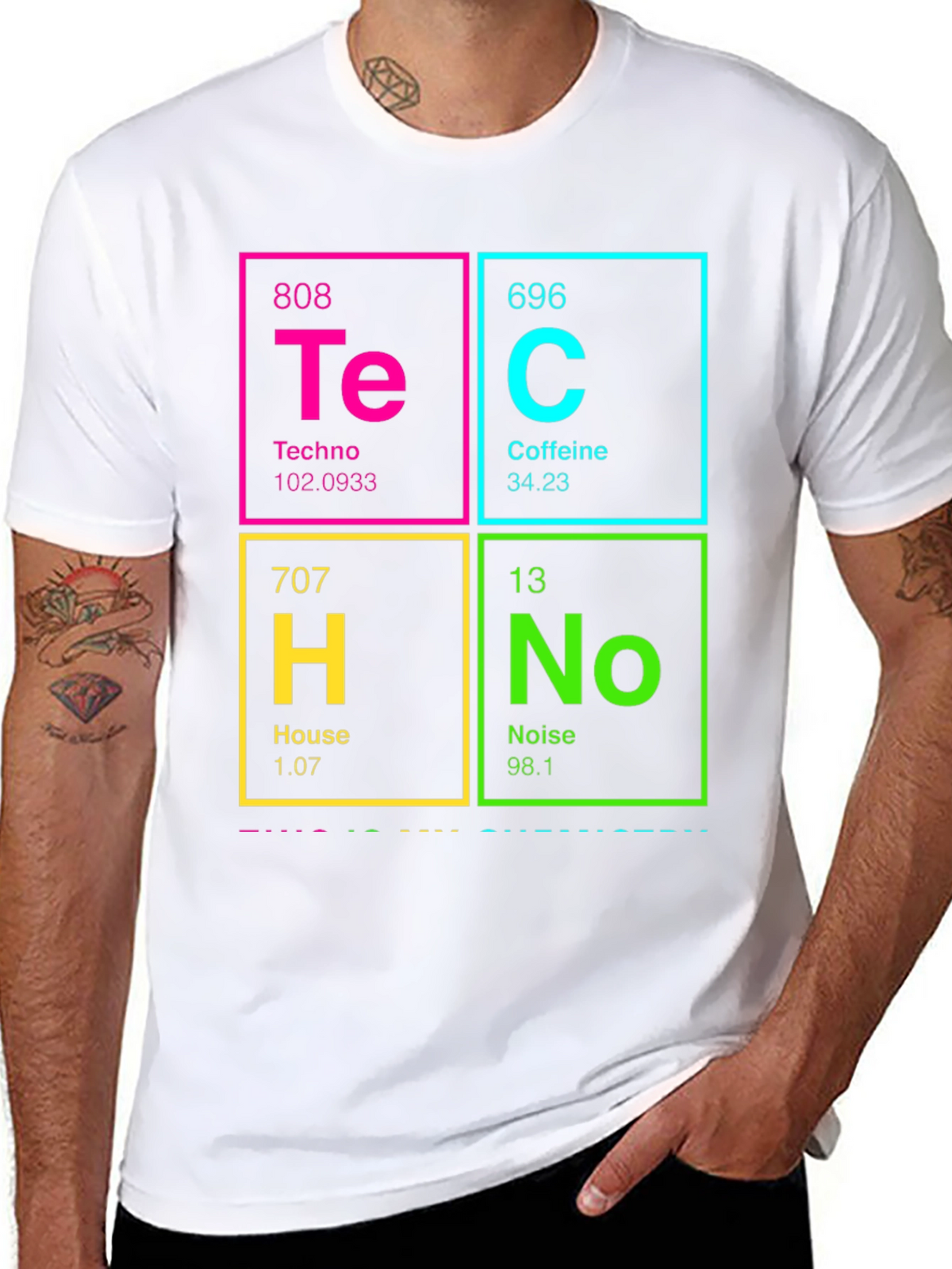 Periodic Table Techno Caffeine House Noise T-Shirt