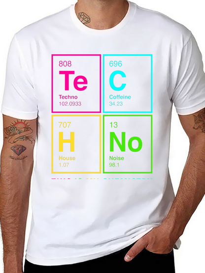 Periodic Table Techno Caffeine House Noise T-Shirt