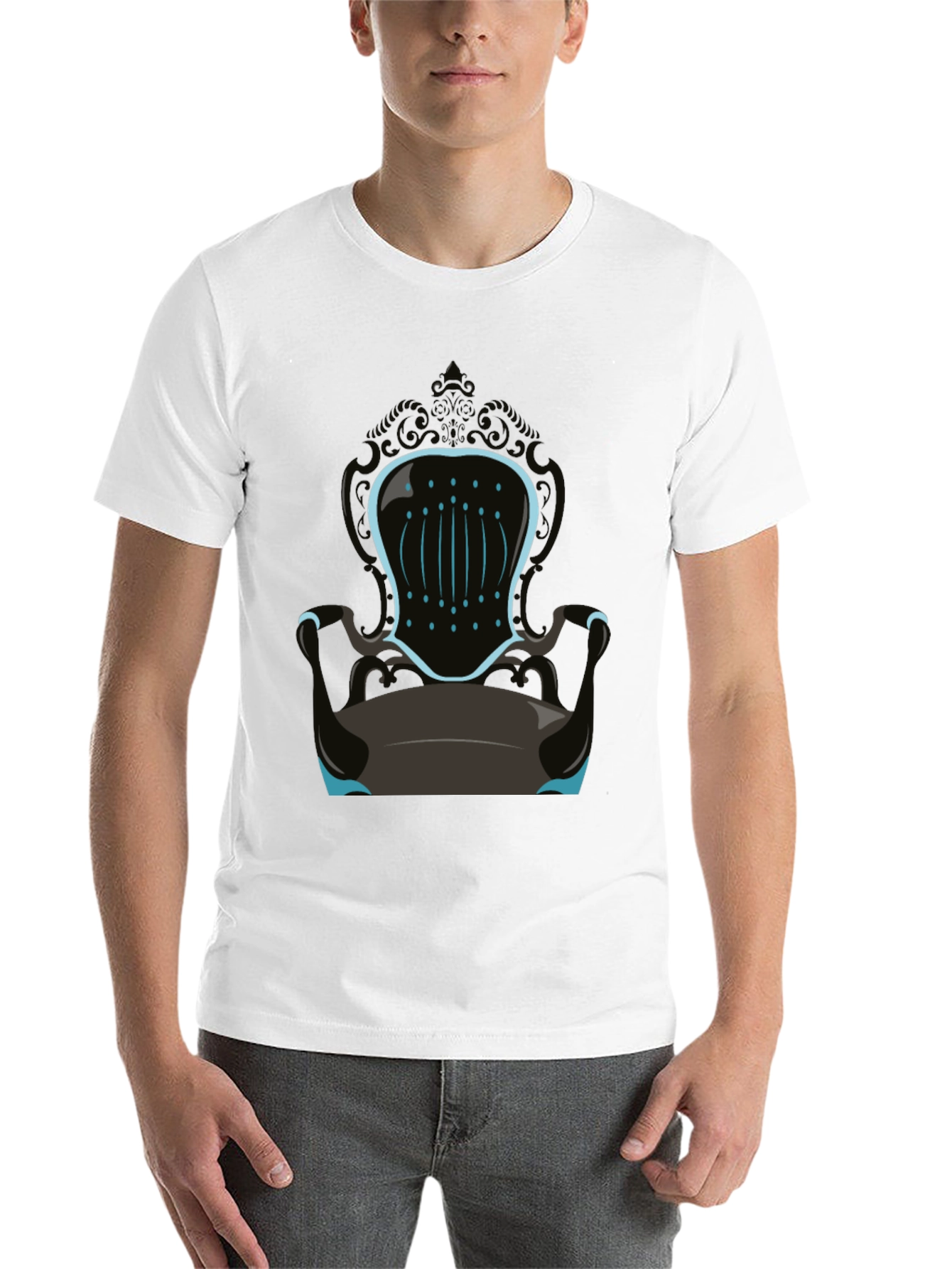 Novelty Throne Graphic Tee - Mens Black T-Shirt