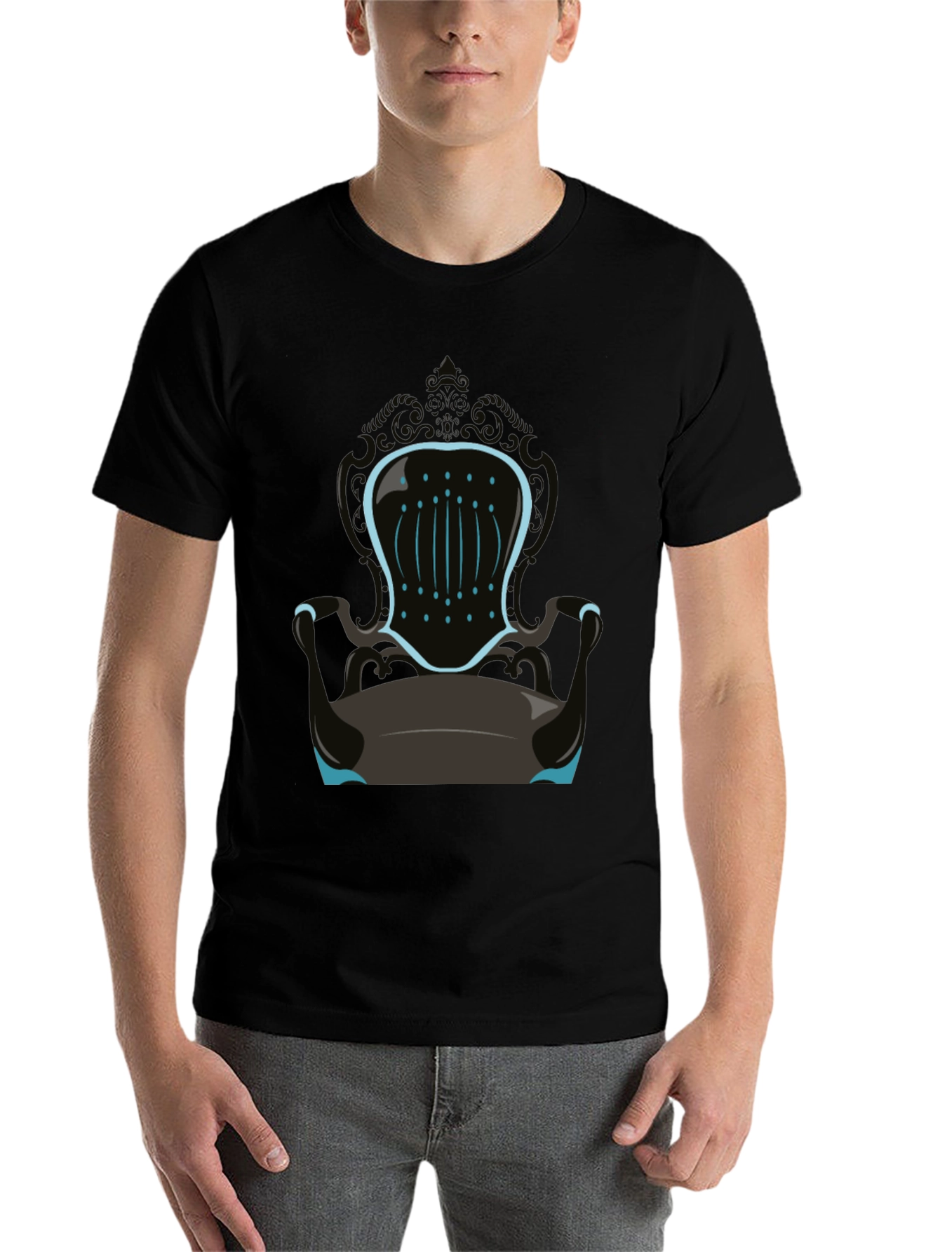 Novelty Throne Graphic Tee - Mens Black T-Shirt