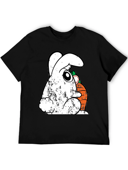 Funny Easter Bunny Carrot Graphic Tee - Black