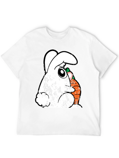 Funny Easter Bunny Carrot Graphic Tee - Black