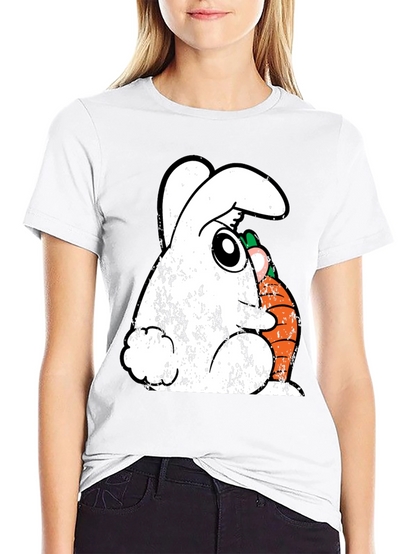 Funny Easter Bunny Carrot Graphic Tee - Black