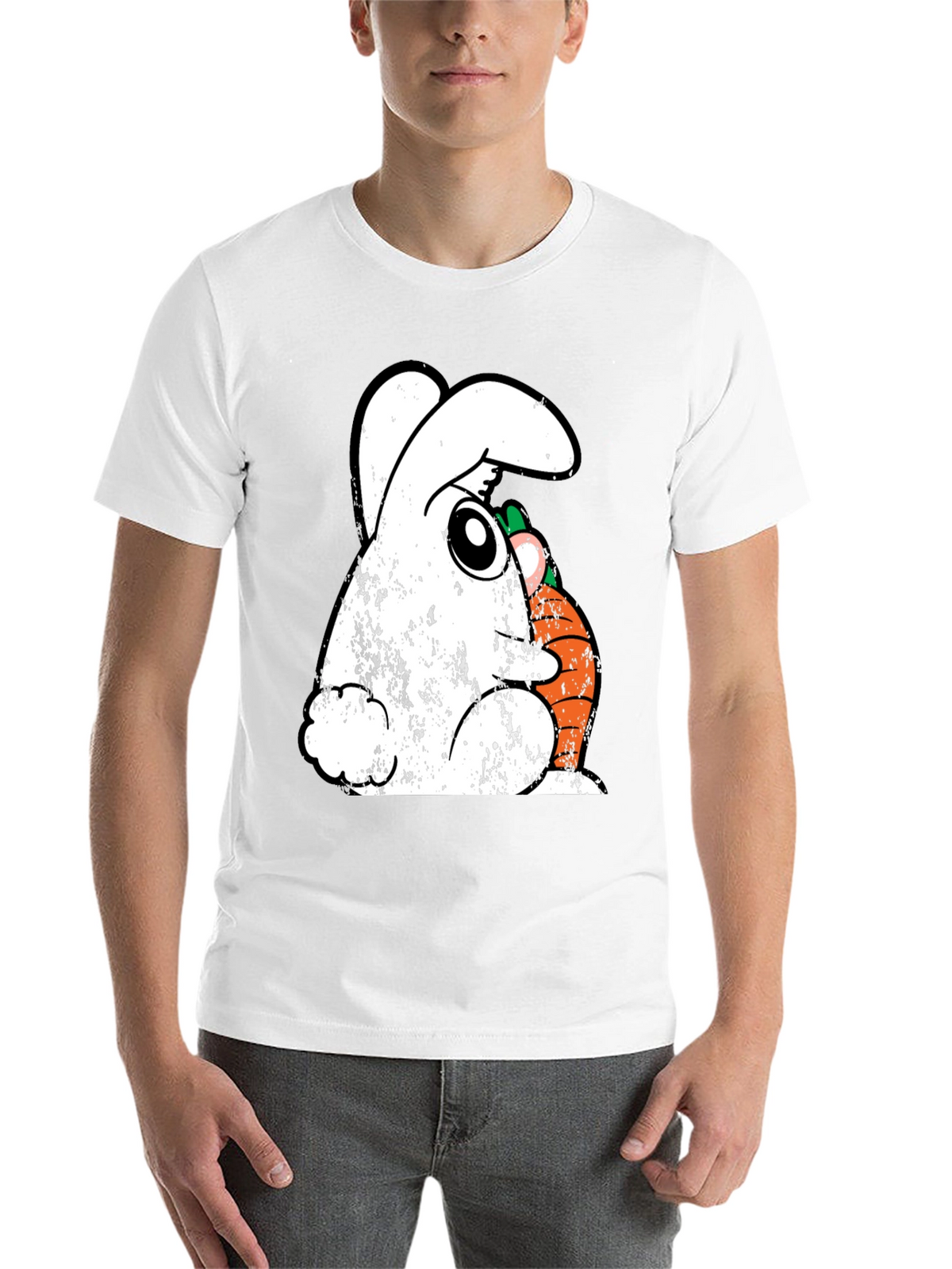 Funny Easter Bunny Carrot Graphic Tee - Black