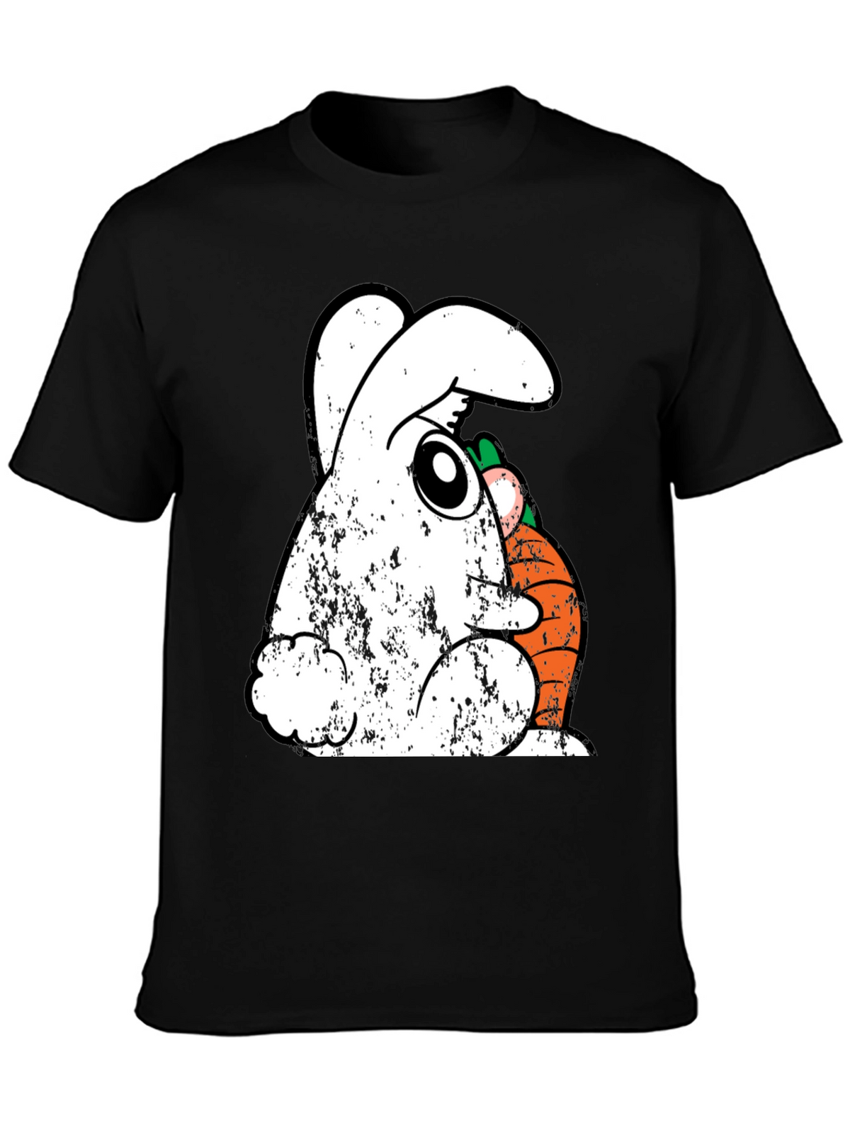 Funny Easter Bunny Carrot Graphic Tee - Black