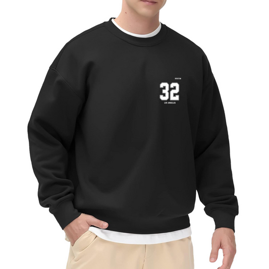 Retro 32 Number Minimal Chest Sport Crewneck Sweatshirt