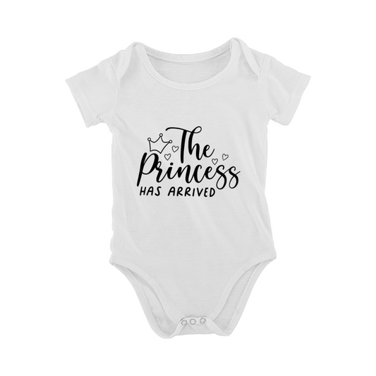 The Princess Has Arrived Crown Heart Baby Bodysuit, Baby Girl Hospital Outfit