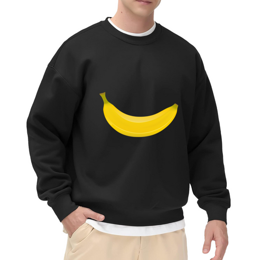 Cute Cartoon Banana Simple Print Crewneck Sweatshirt