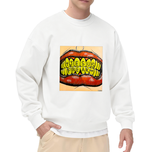 Jesus Freak Bold Grills Street Art Crewneck Sweatshirt