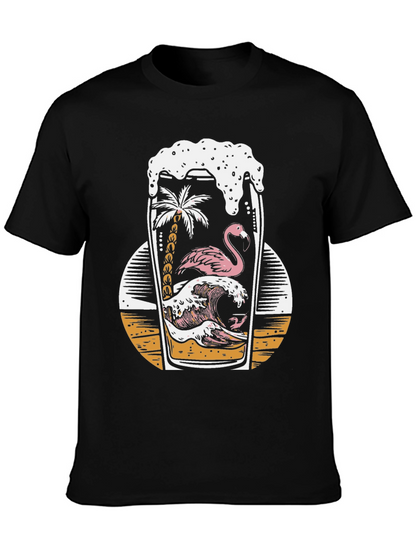 Tropical Flamingo Beer T-Shirt
