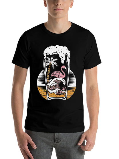 Tropical Flamingo Beer T-Shirt