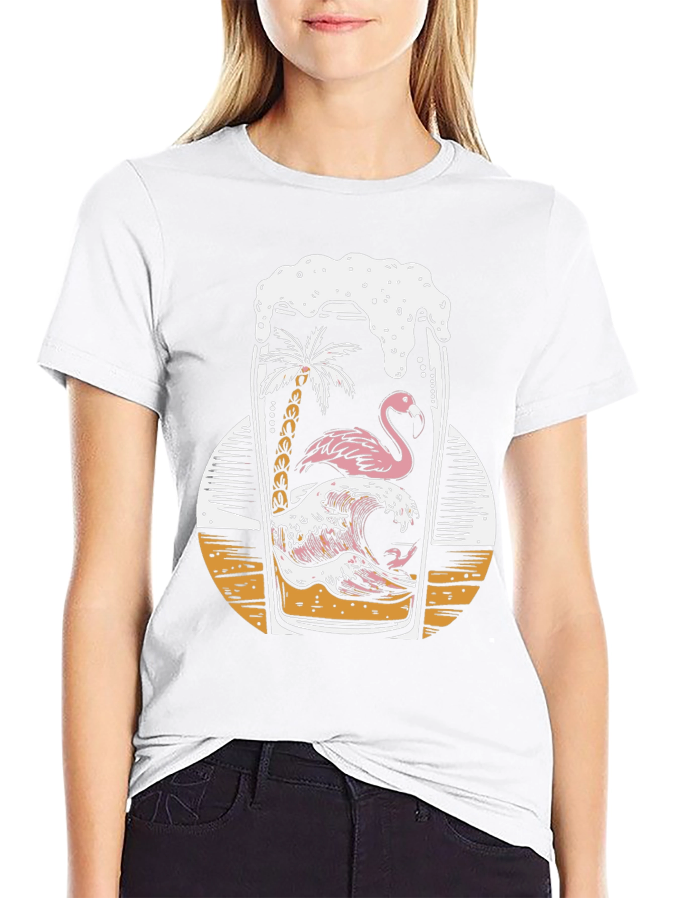 Tropical Flamingo Beer T-Shirt