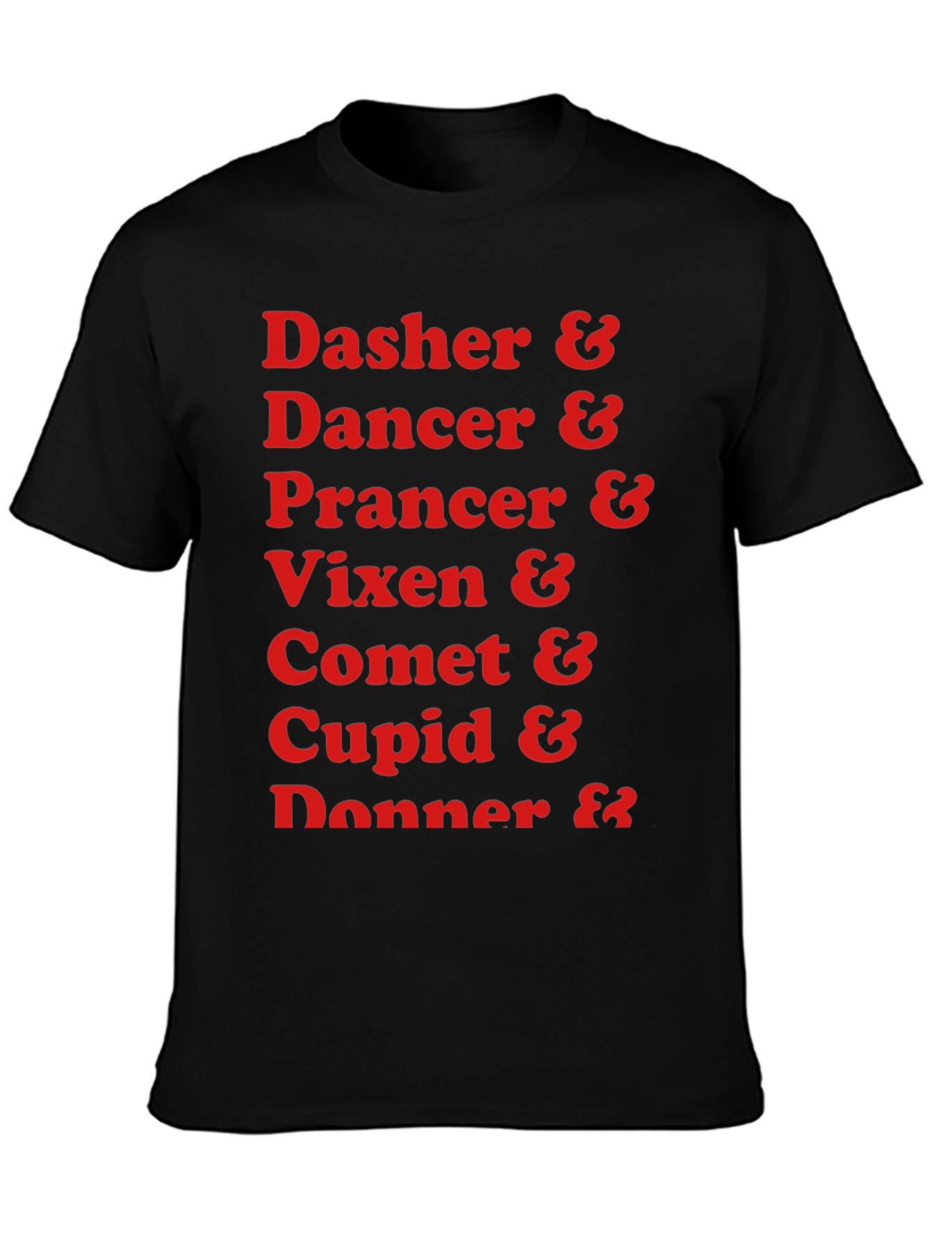 Reindeer Names Holiday T-Shirt