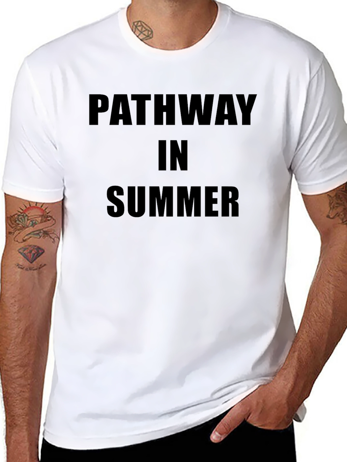 Pathway In Summer Black T-Shirt