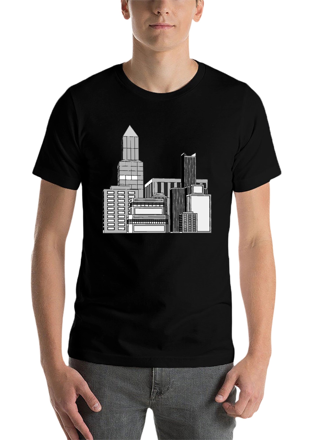 Cityscape Graphic Black T-Shirt