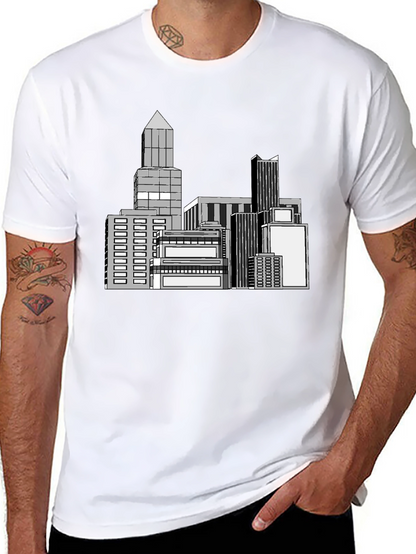 Cityscape Graphic Black T-Shirt