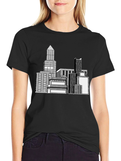 Cityscape Graphic Black T-Shirt