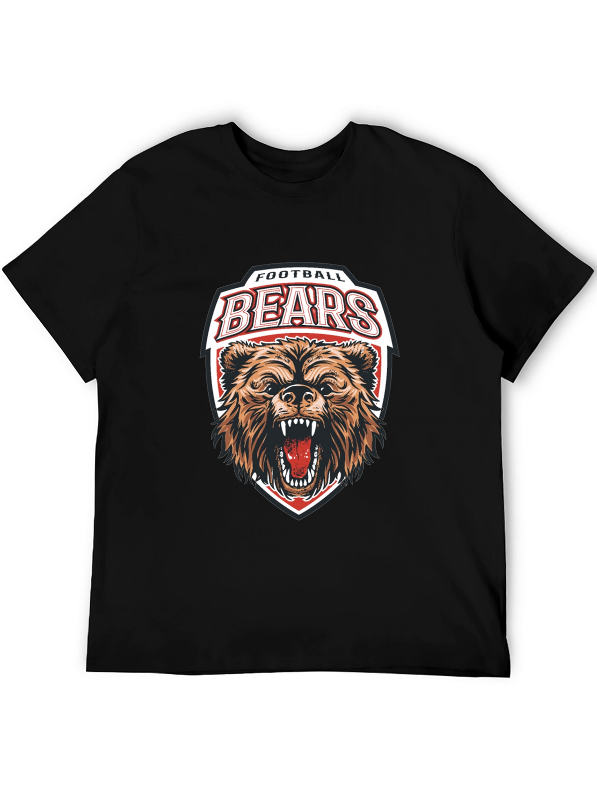Football Bears Graphic Tee - Black