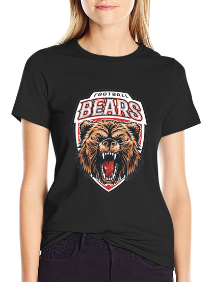 Football Bears Graphic Tee - Black
