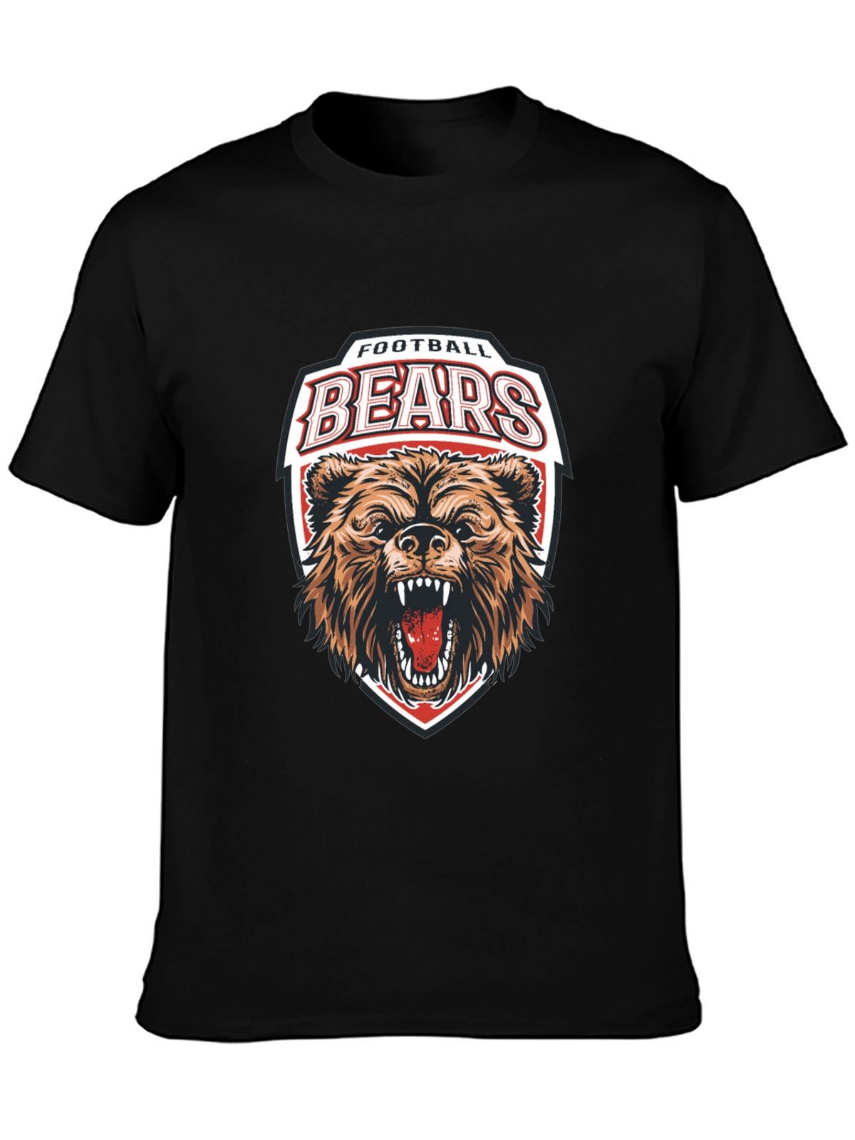 Football Bears Graphic Tee - Black