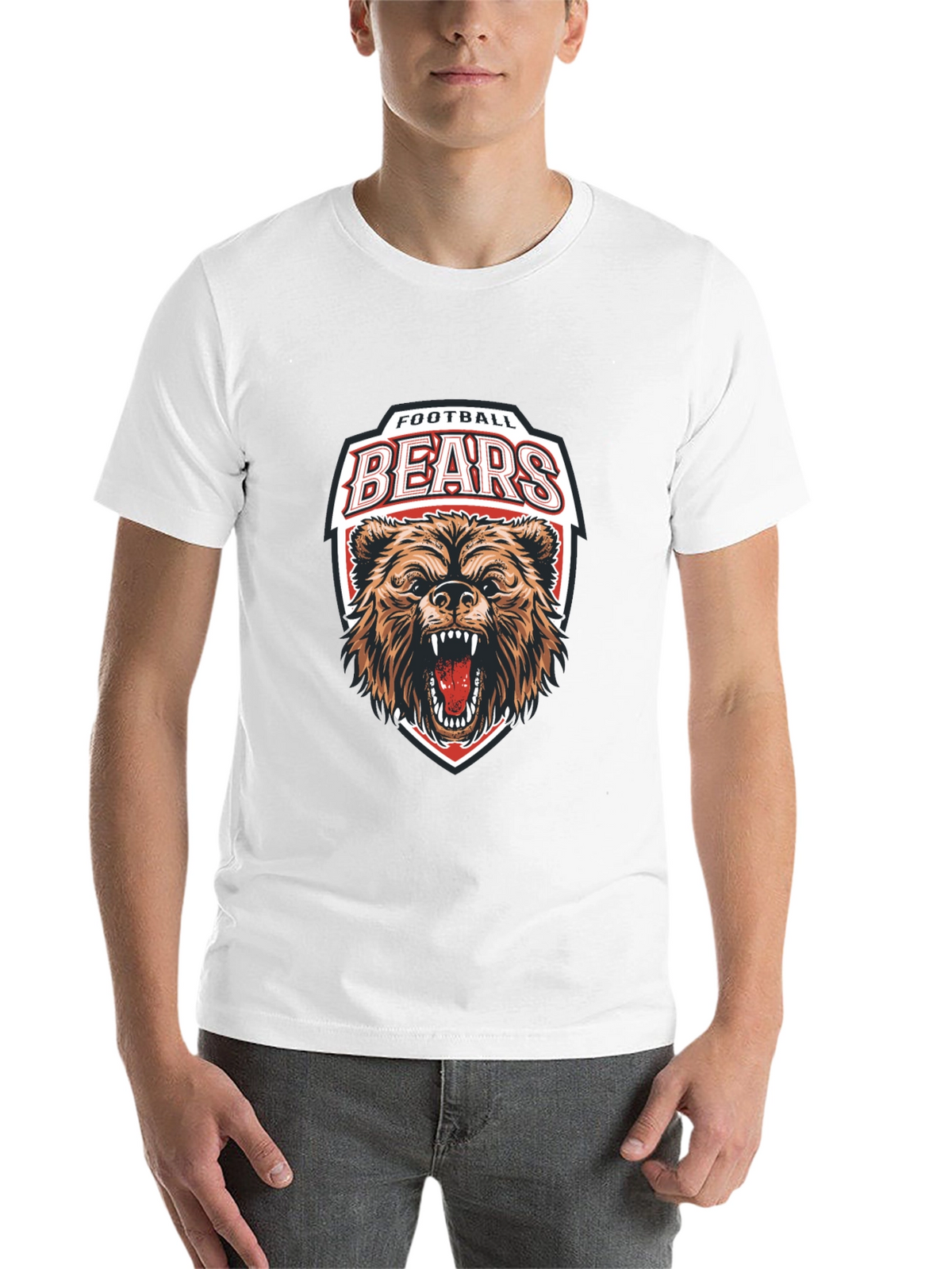 Football Bears Graphic Tee - Black