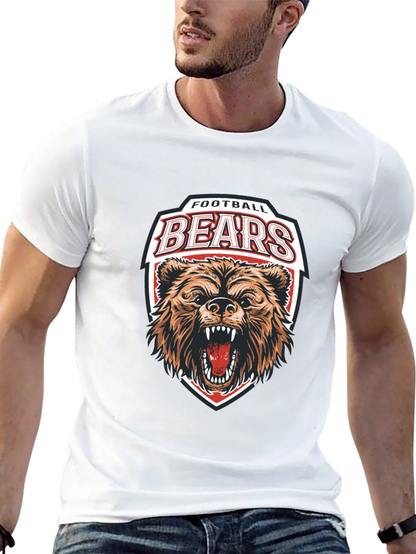 Football Bears Graphic Tee - Black
