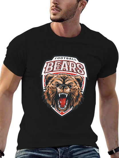 Football Bears Graphic Tee - Black