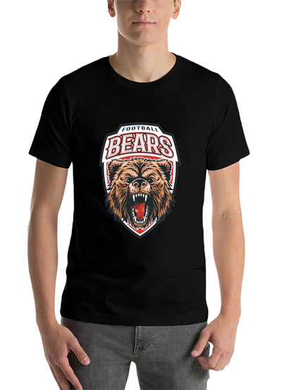 Football Bears Graphic Tee - Black