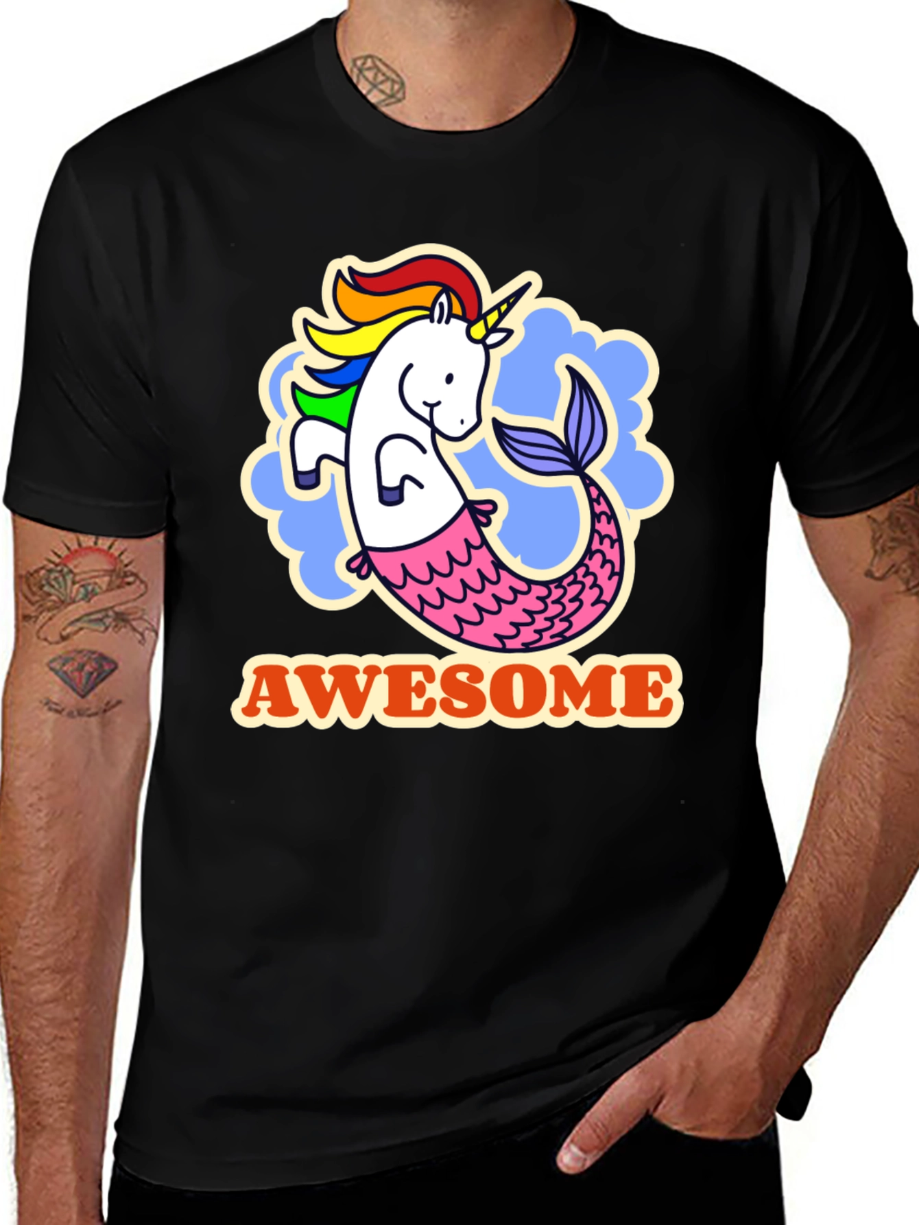 Awesome Unicorn Mermaid Graphic Tee