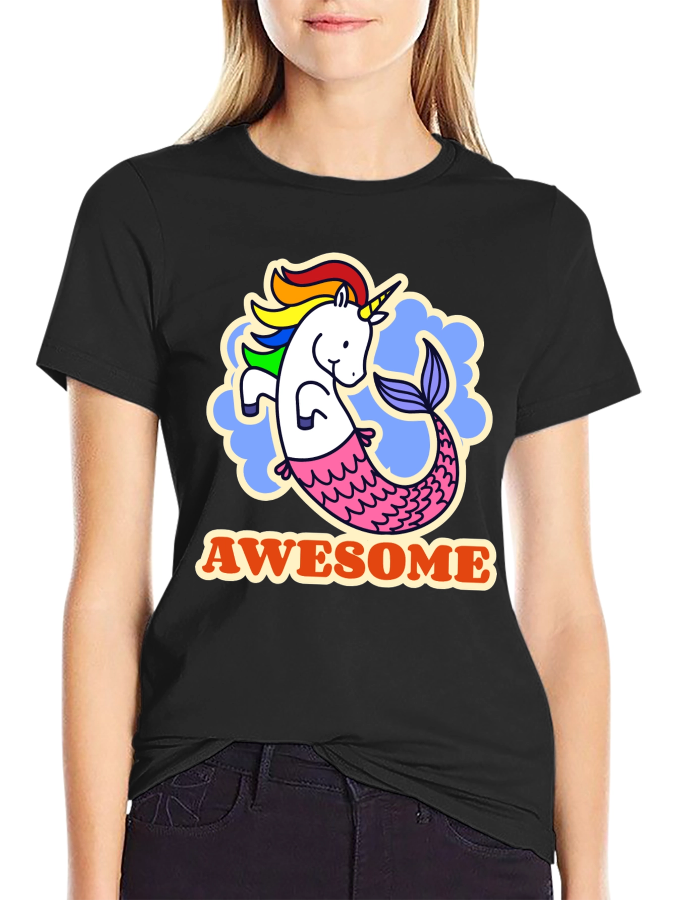 Awesome Unicorn Mermaid Graphic Tee