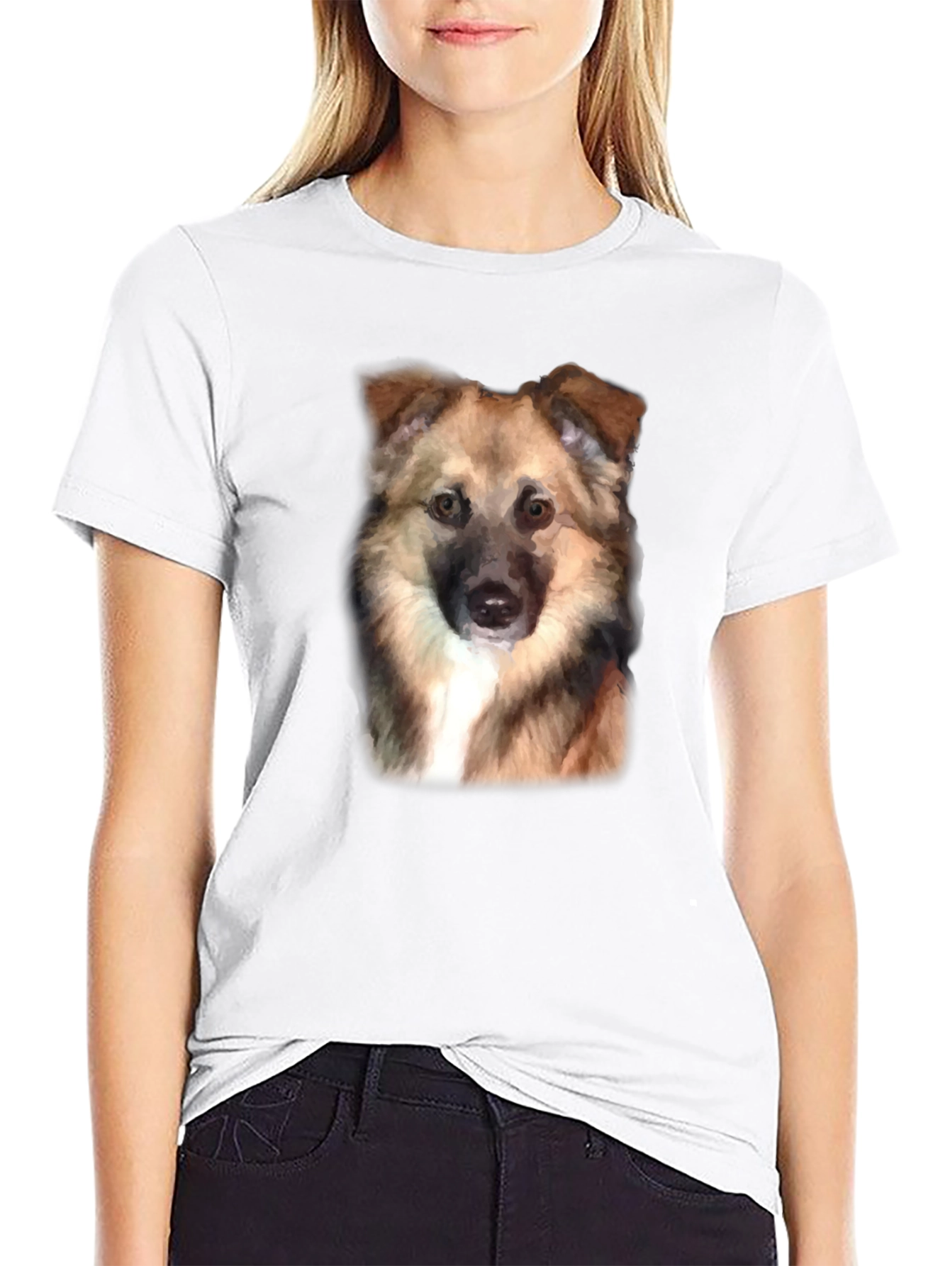 Dog Portrait Black T-Shirt