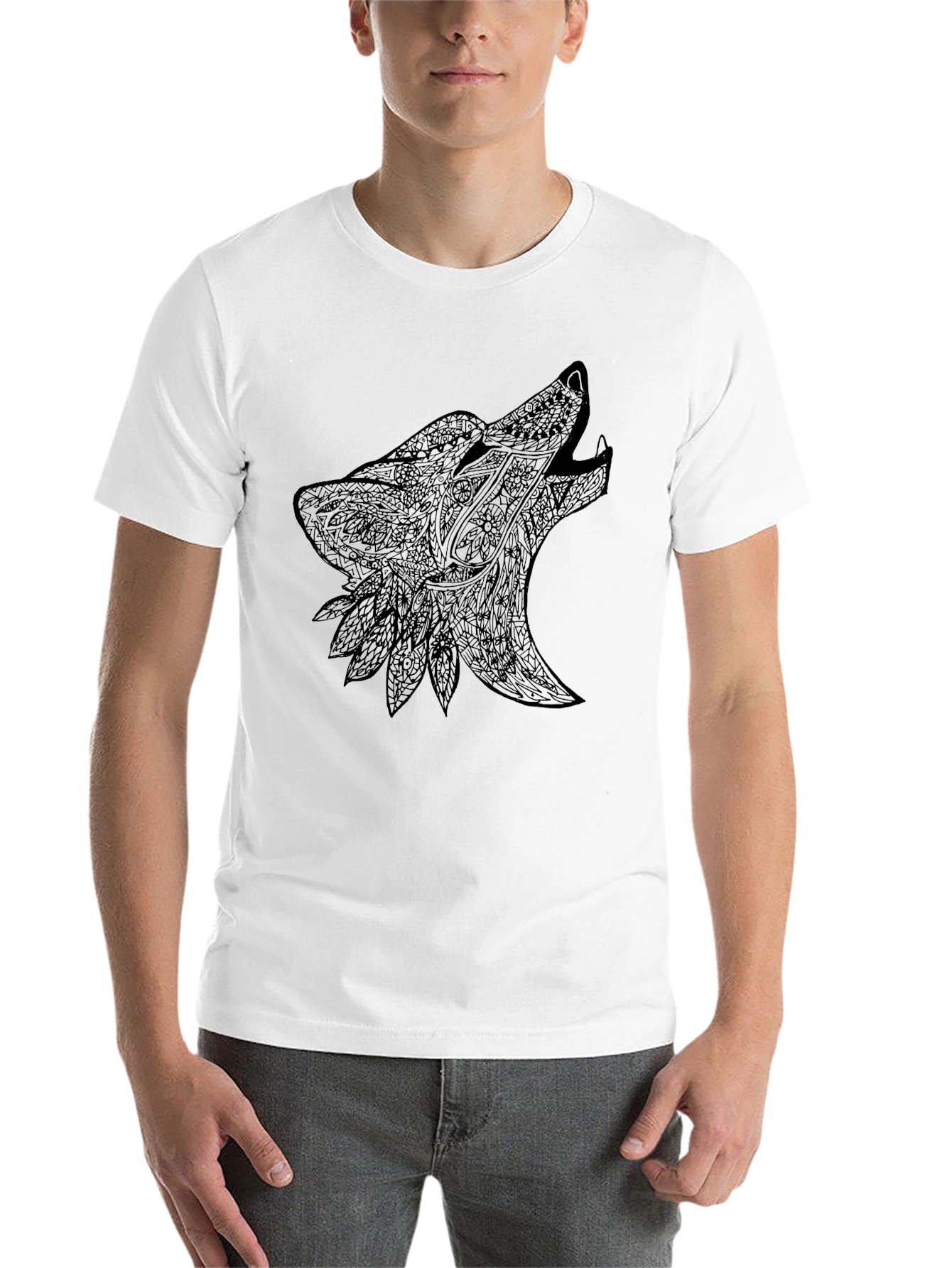 Black Wolf Design Graphic Tee