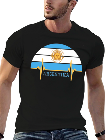 Argentina Flag Heartbeat Graphic T-Shirt