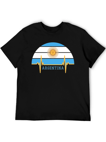 Argentina Flag Heartbeat Graphic T-Shirt