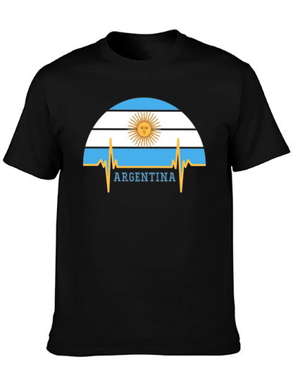 Argentina Flag Heartbeat Graphic T-Shirt