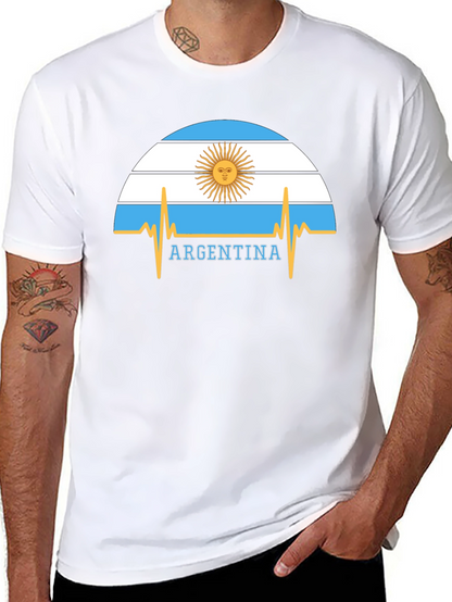 Argentina Flag Heartbeat Graphic T-Shirt