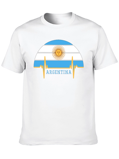 Argentina Flag Heartbeat Graphic T-Shirt