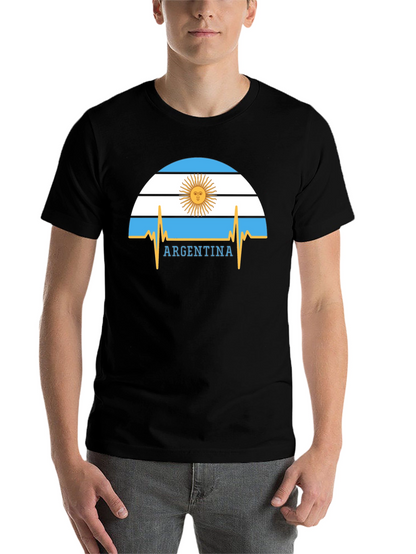Argentina Flag Heartbeat Graphic T-Shirt