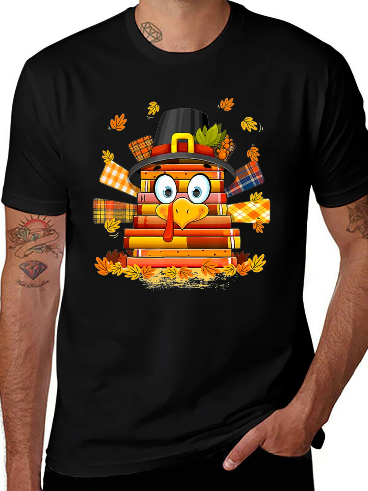 Thanksgiving Turkey Book Lover T-Shirt