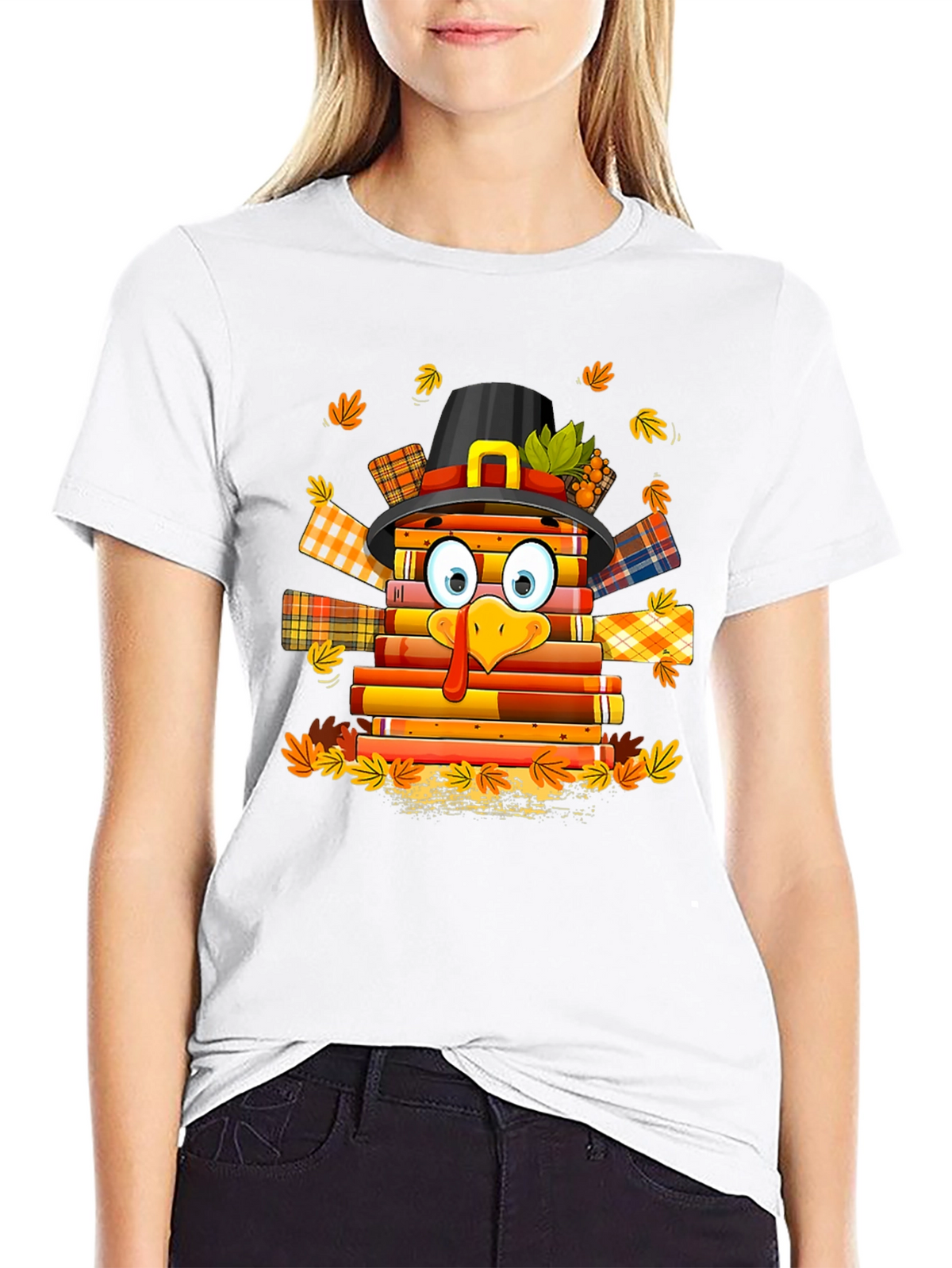 Thanksgiving Turkey Book Lover T-Shirt