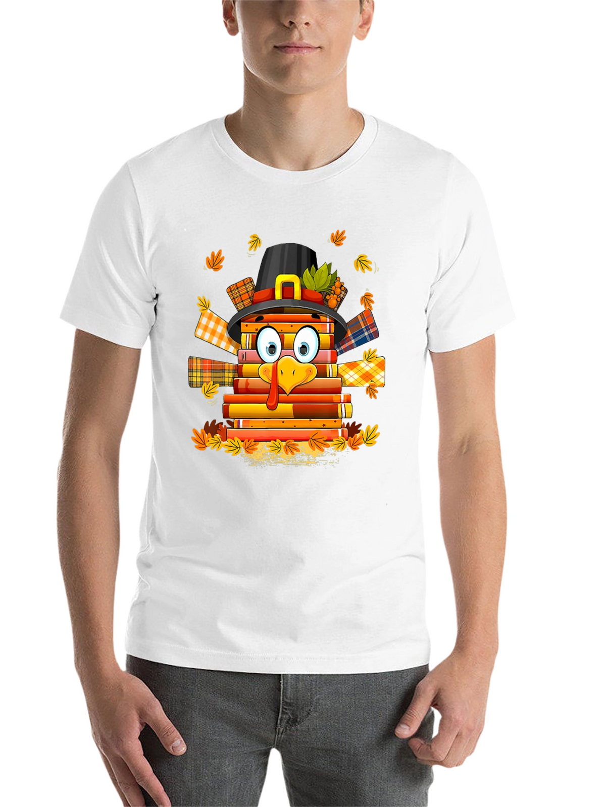Thanksgiving Turkey Book Lover T-Shirt
