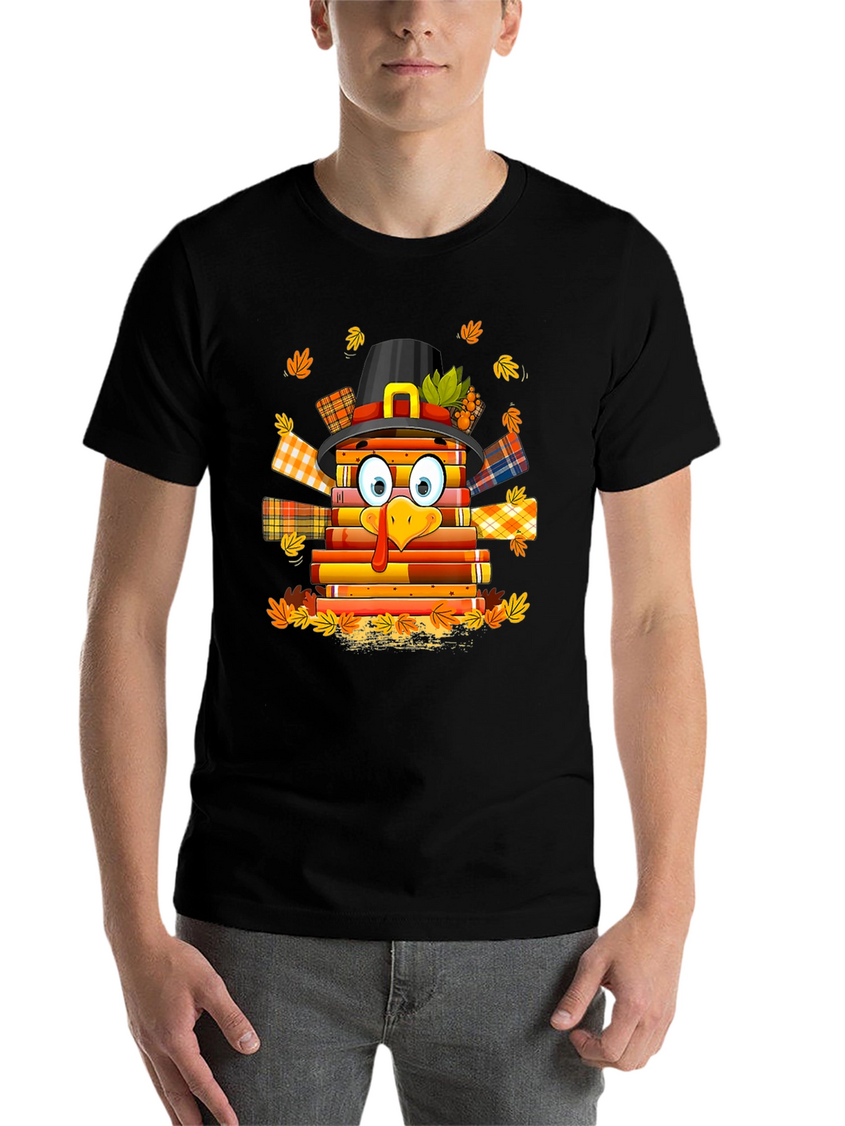 Thanksgiving Turkey Book Lover T-Shirt