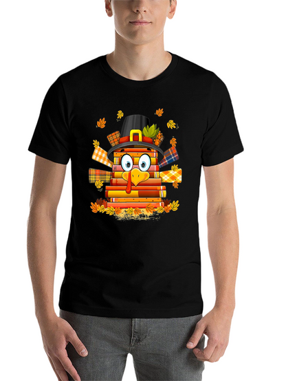 Thanksgiving Turkey Book Lover T-Shirt